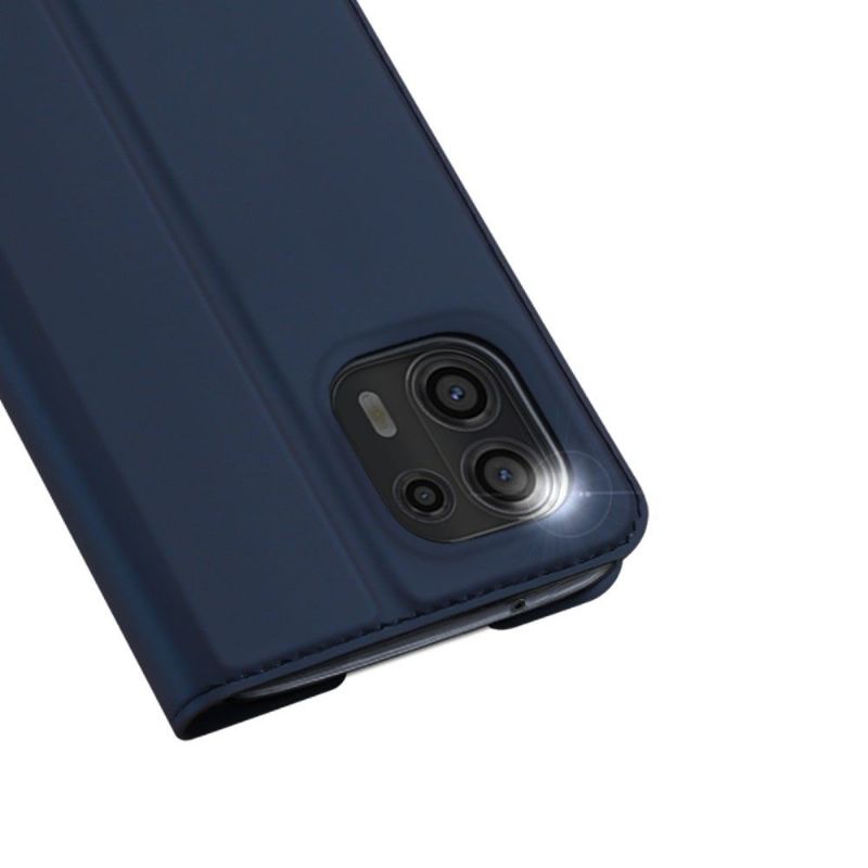 Kožené Pouzdro Folio Na Motorola Edge 20 Lite Obchodní Saténový Efekt