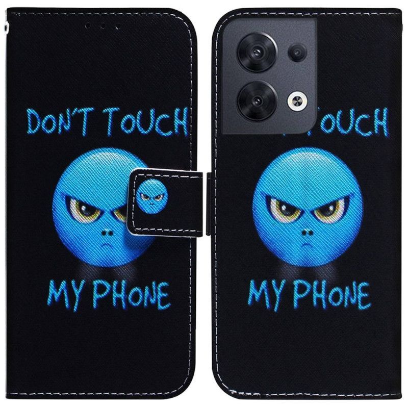 Flipové Pouzdro Na Oppo Reno 8 Na Lana Lanyard Emoji Telefon