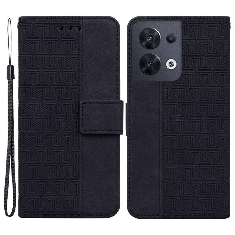 Flipové Pouzdro Na Oppo Reno 8 Na Lana Strappy Vzor