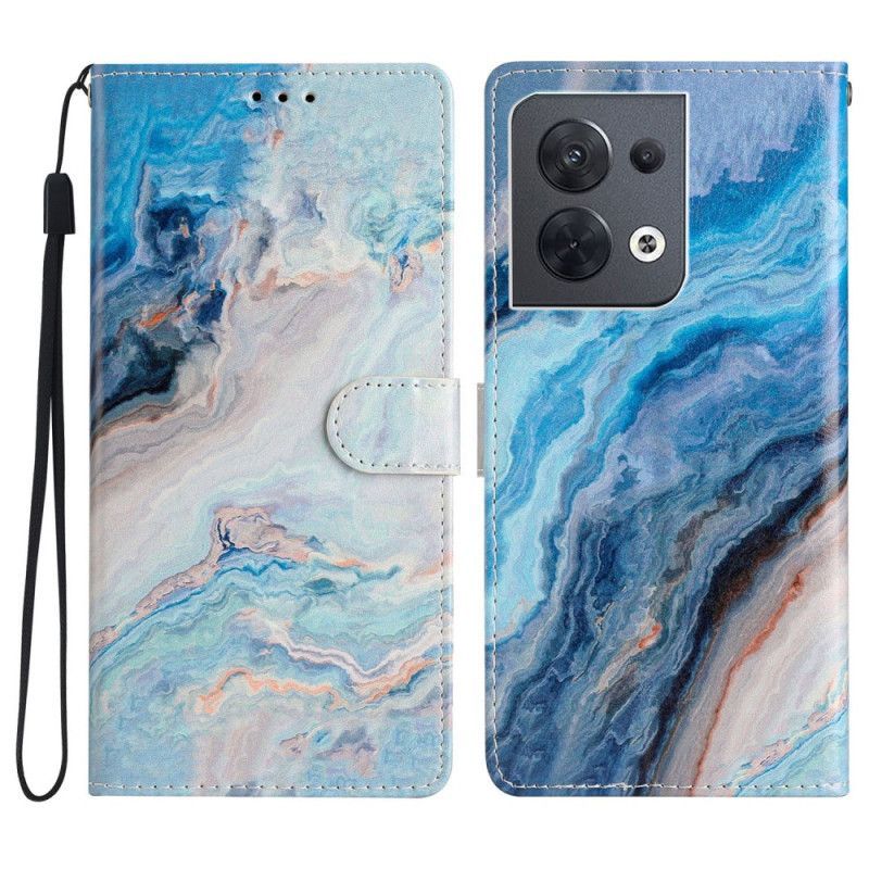 Flipové Pouzdro Na Oppo Reno 8 Na Lana Strip Mramor