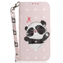 Flipové Pouzdro Na Oppo Reno 8 Panda Love With Lanyard