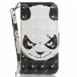 Flipové Pouzdro Na Oppo Reno 8 Rozzlobená Panda S Lanyardem