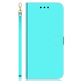 Flipové Pouzdro Na Oppo Reno 8 Zrcadlo A Šňůrka