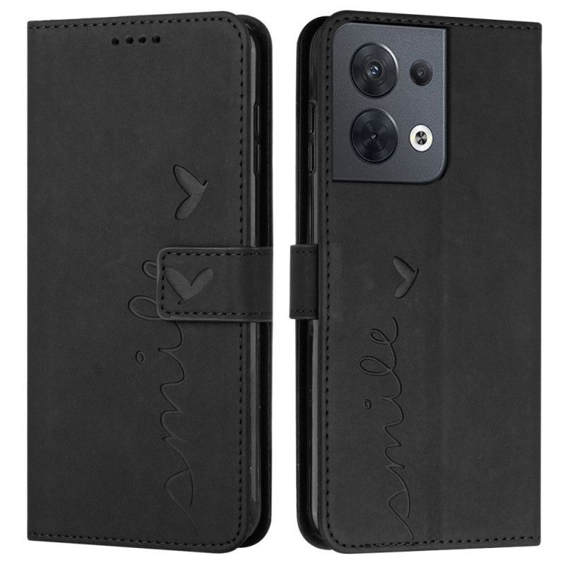 Kožené Pouzdro Na Oppo Reno 8 Usmívej Se S Lanyardem