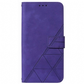 Flipové Pouzdro Na Realme 9 Pro 5G Pyramidový Kožený Efekt