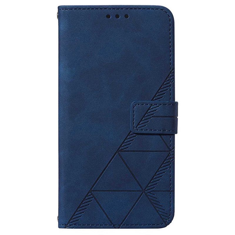 Flipové Pouzdro Na Realme 9 Pro 5G Pyramidový Kožený Efekt