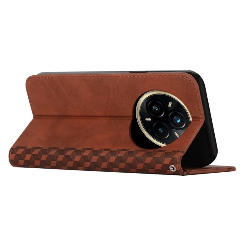 Kožené Pouzdro Folio Realme 14 Pro Plus 5g Semišové Diamanty