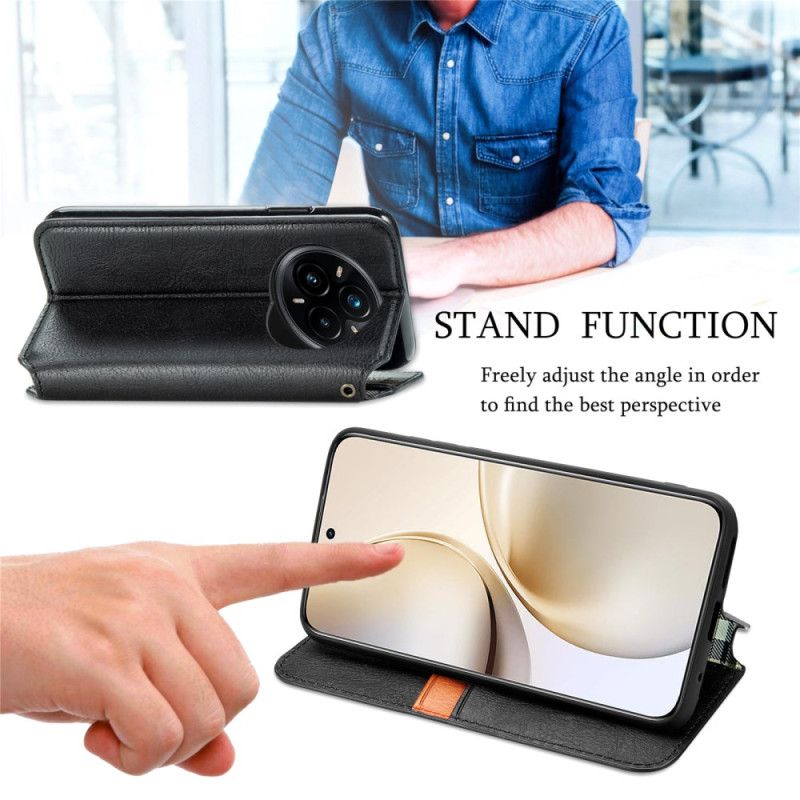 Kožené Pouzdro Realme 14 Pro Plus 5g Vintage Semišový Efekt