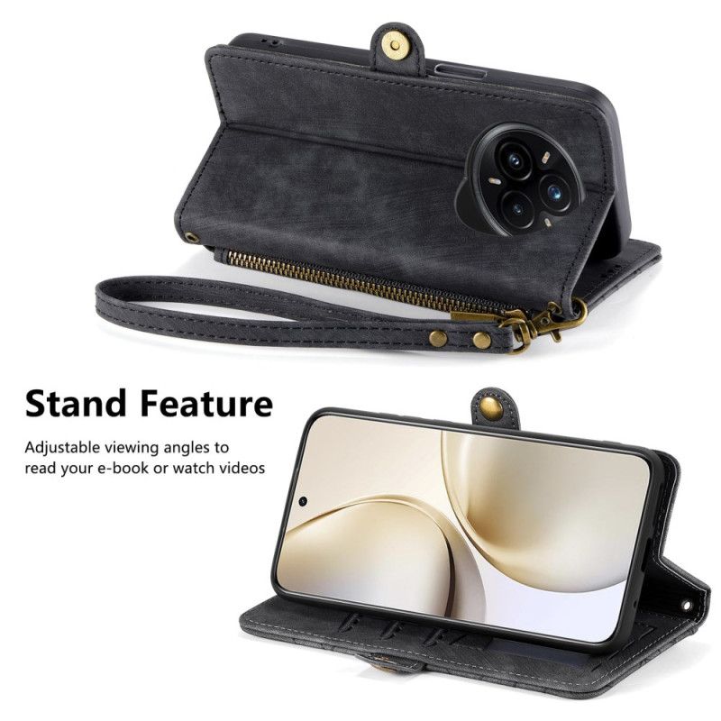 Kožený Kryt Na Realme 14 Pro Plus 5g Peněženka S Liniemi