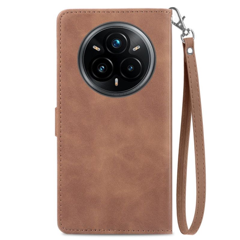 Kožený Kryt Na Realme 14 Pro Plus 5g Semišový Efekt S Krajkovým Vzorem