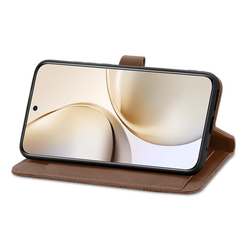 Kožený Kryt Na Realme 14 Pro Plus 5g Semišový Efekt S Krajkovým Vzorem