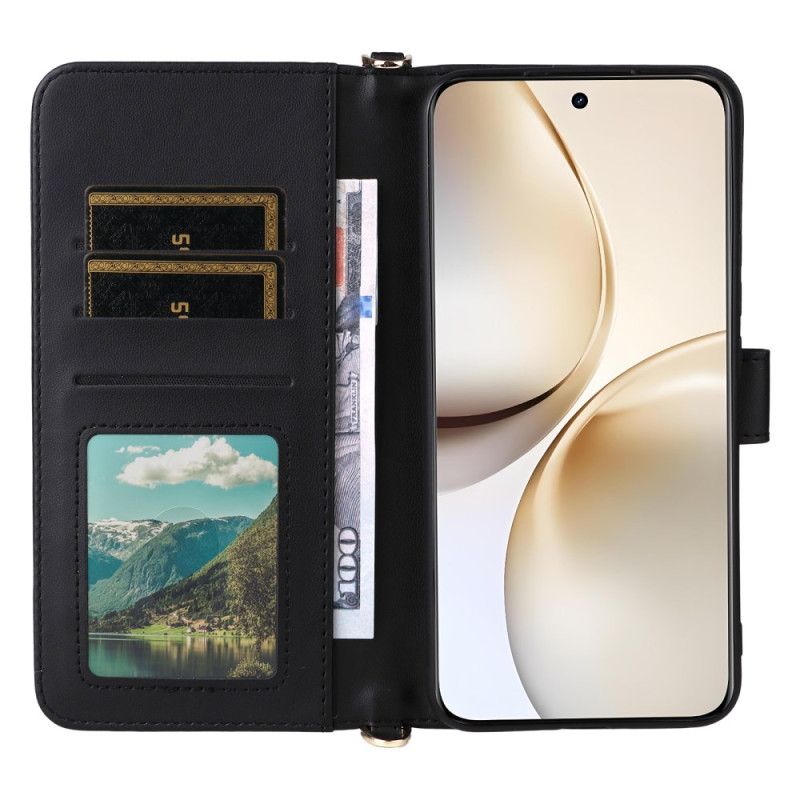 Kožený Kryt Realme 14 Pro Plus 5g Prémiové S Ramenním Popruhem A Popruhem