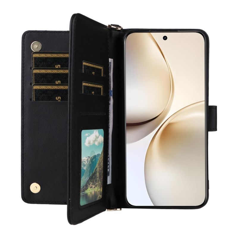 Kožený Kryt Realme 14 Pro Plus 5g Prémiové S Ramenním Popruhem A Popruhem