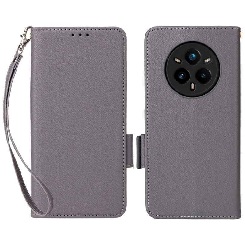 Peněženková Pouzdra Realme 14 Pro Plus 5g Liči Umělá Kůže S Popruhem