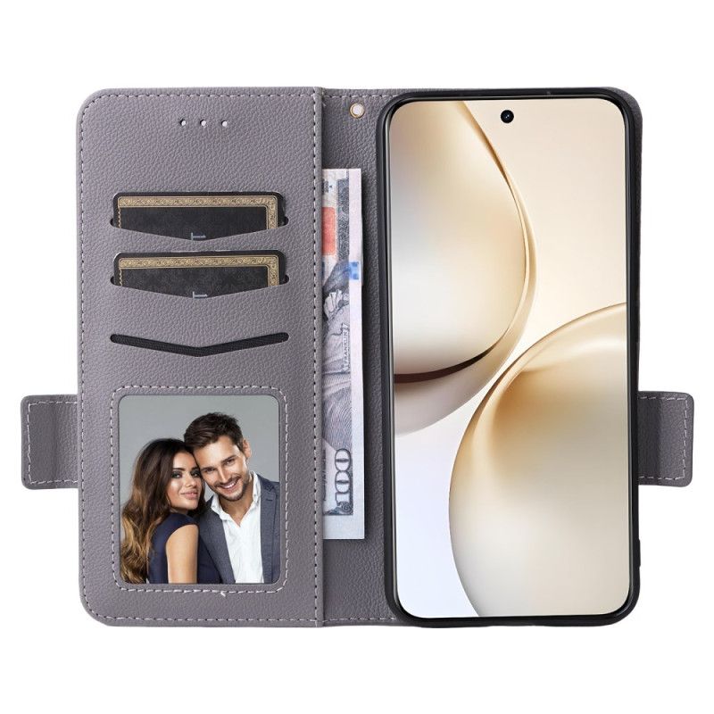 Peněženková Pouzdra Realme 14 Pro Plus 5g Liči Umělá Kůže S Popruhem