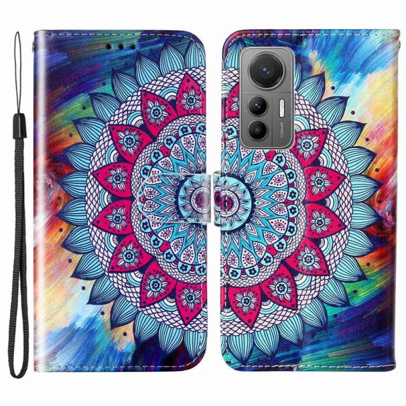 Flipové Pouzdro Na Xiaomi 12 Lite Na Lana Barevné Strappy Mandala