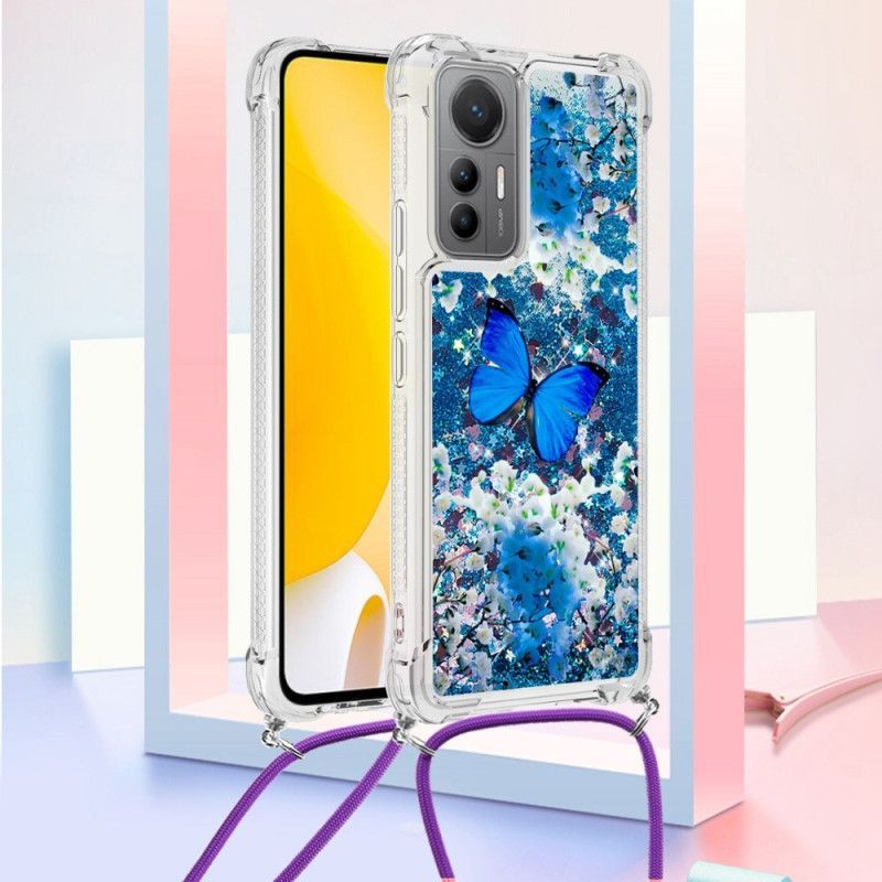 Kryt Na Xiaomi 12 Lite Na Lana Stahovací Šňůrka Flitry Motýli