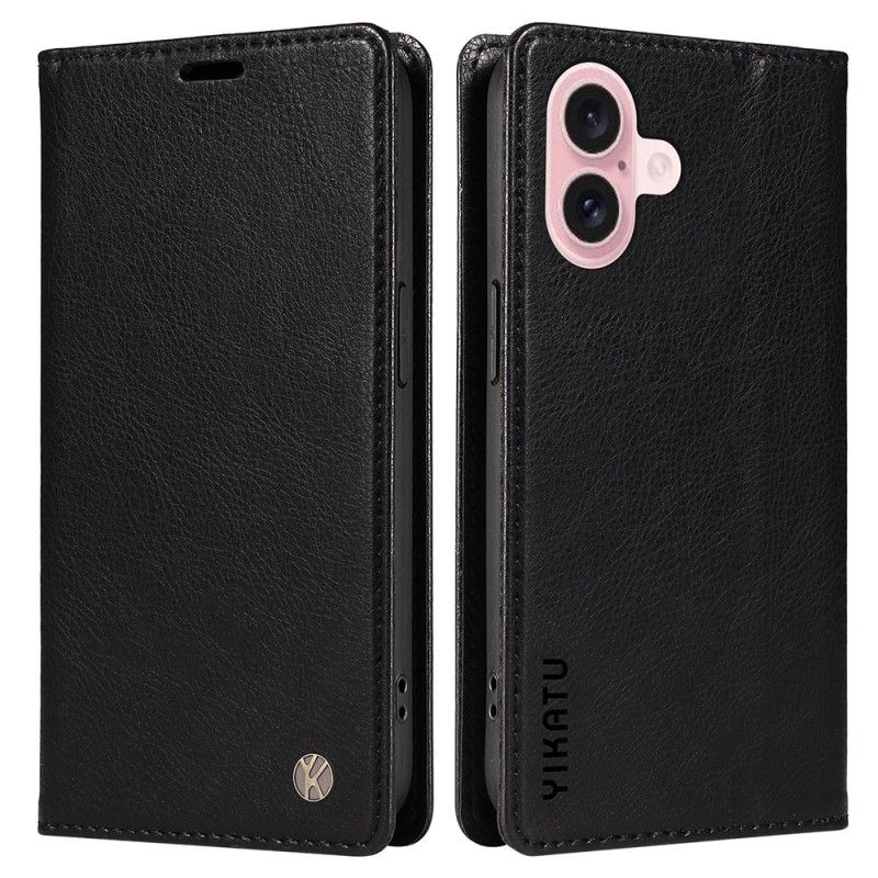 Kožené Pouzdro Folio Na iPhone 16 Vintage Yikatu