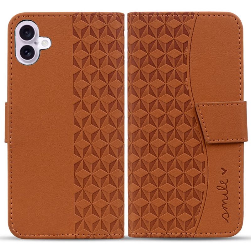 Kožený Kryt iPhone 16 Diamantový Vzor