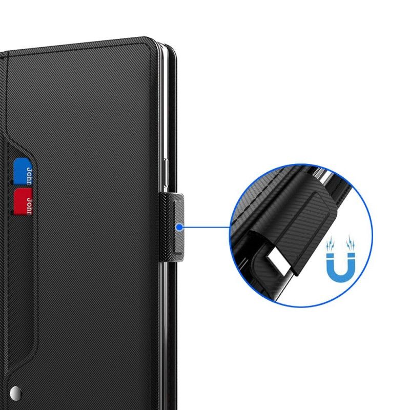 Kožený Kryt iPhone 16 Držák Zrcadla A Karty