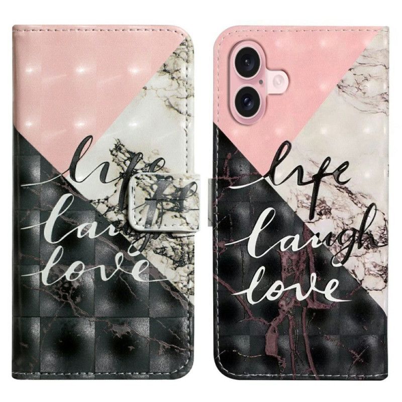 Kožený Kryt iPhone 16 Life Směj Se Lásko