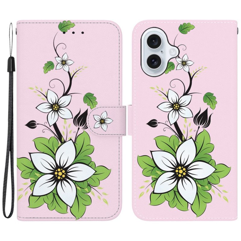 Kožený Kryt iPhone 16 Lily S Popruhem