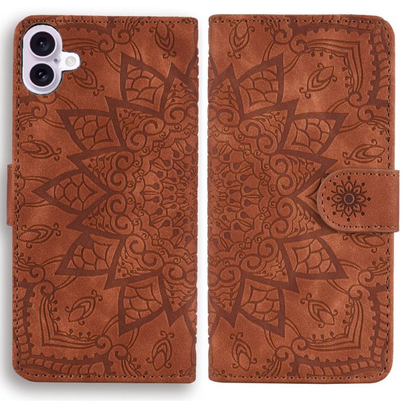 Kožený Kryt iPhone 16 Mandala Suede Effect