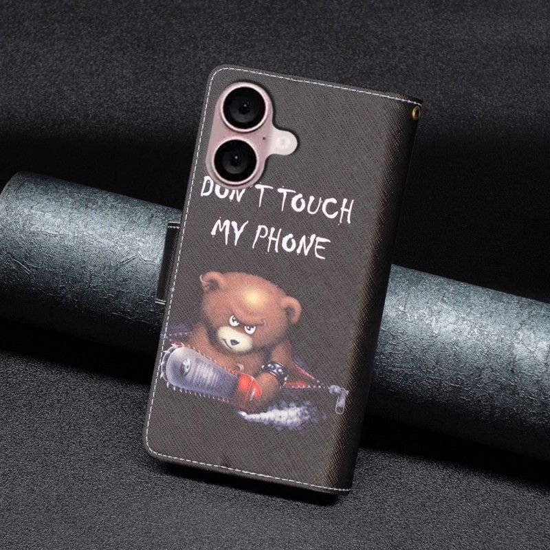 Kožený Kryt iPhone 16 Medvědí Peněženka