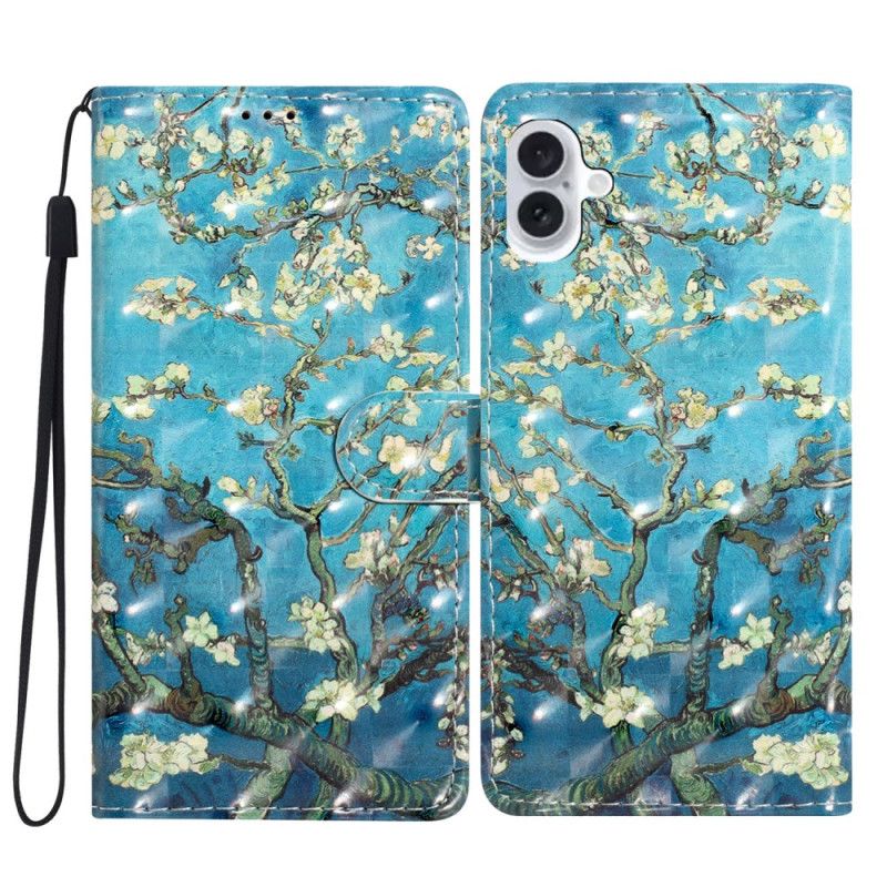 Kožený Kryt iPhone 16 Meruňkový Květ