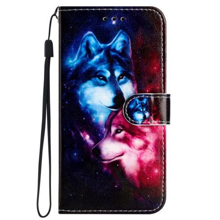 Kožený Kryt iPhone 16 Pár Řemenových Vlků