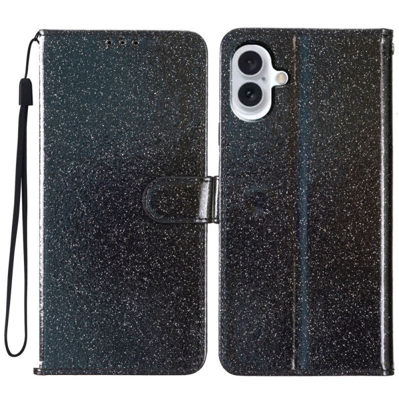 Kožený Kryt iPhone 16 Páskové Flitry