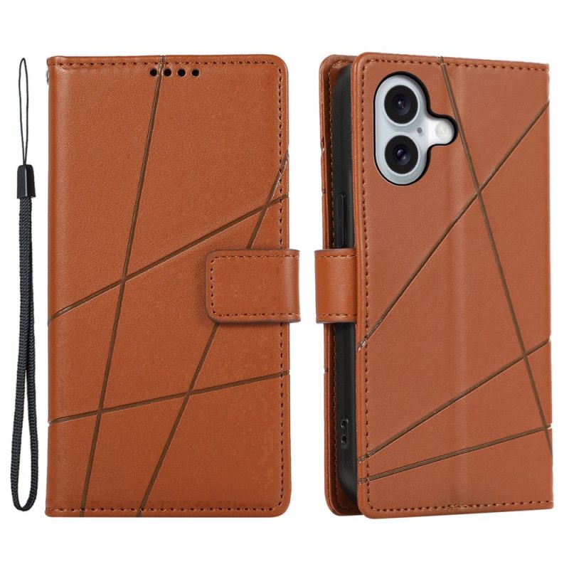 Kožený Kryt iPhone 16 Páskové Čáry