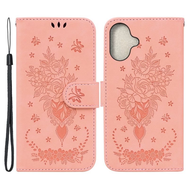 Kožený Kryt iPhone 16 Popruhové Růže