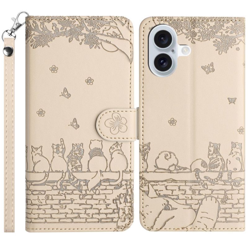 Kožený Kryt iPhone 16 Tanga Cats