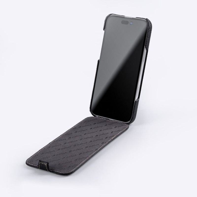 Kožený Kryt iPhone 16 Vertikální Klapka Melkco