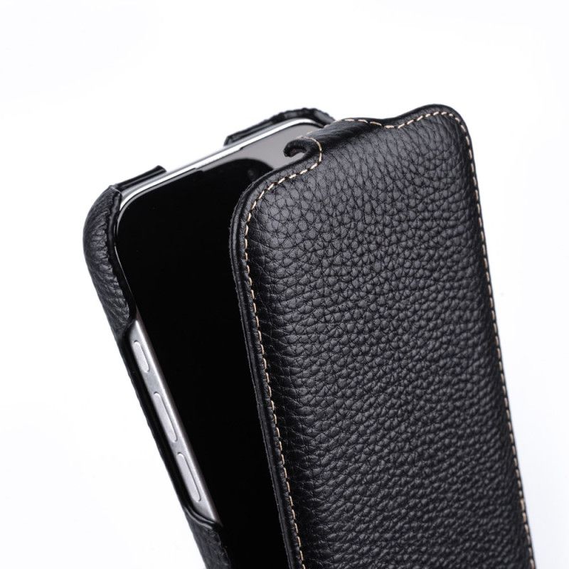 Kožený Kryt iPhone 16 Vertikální Klapka Melkco