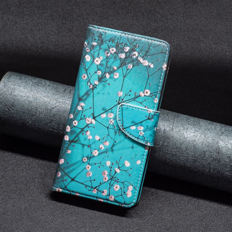 Kožený Kryt iPhone 16 Švestkové Květy