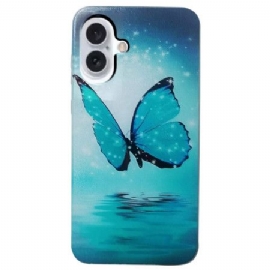 Kryt iPhone 16 Modrý Motýl