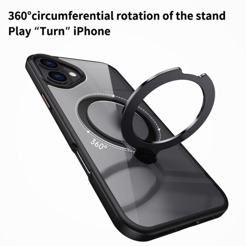 Kryt iPhone 16 Průhledný Magnetický Kroužek