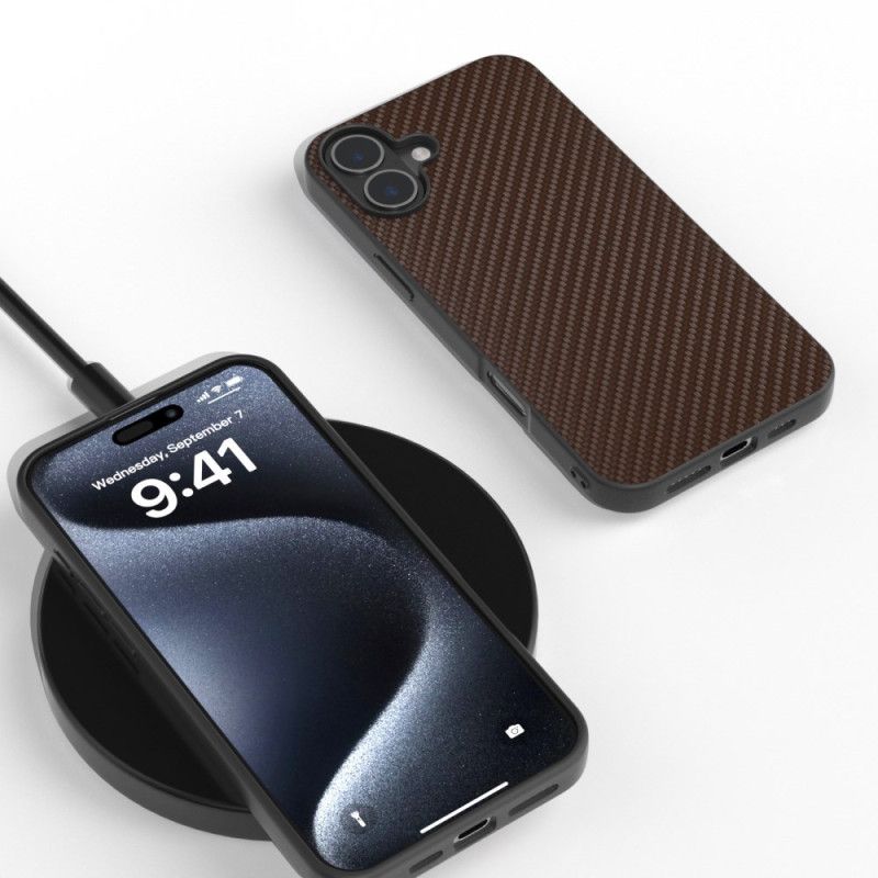 Kryt iPhone 16 Textura Uhlíkových Vláken Abeel