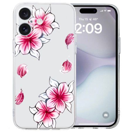 Kryt iPhone 16 Transparentní Okraj Třešňový Květ