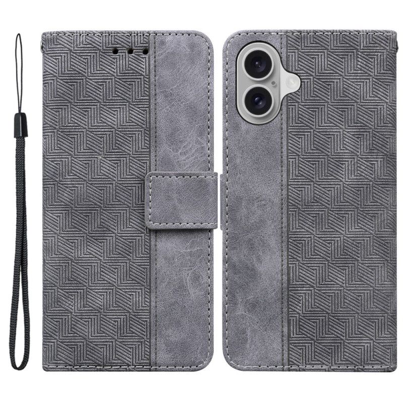 Peněženková Pouzdra iPhone 16 Kryty Na Mobil Páskový Tkaný Vzor