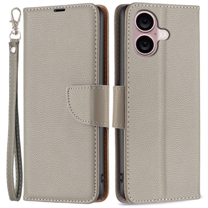 Peněženková Pouzdra iPhone 16 Textura Strappy Litchi
