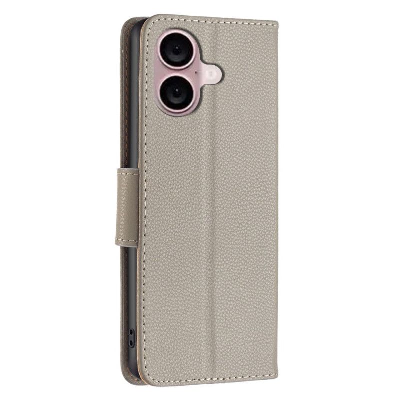 Peněženková Pouzdra iPhone 16 Textura Strappy Litchi