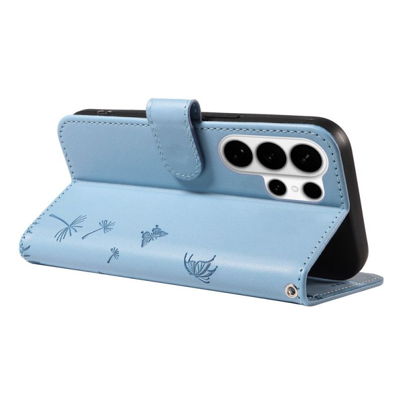 Kožený Kryt Na Samsung Galaxy S26 Ultra Řemínek S Pampeliškou