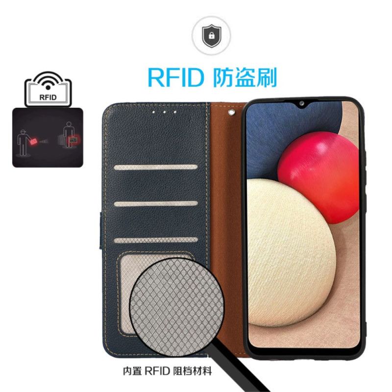 Kožený Kryt Samsung Galaxy S26 Ultra Dvoubarevná Khazneh Rfid Ochrana