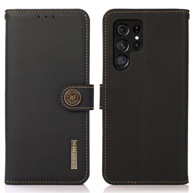 Kožený Kryt Samsung Galaxy S26 Ultra Pravá Kůže Khazneh