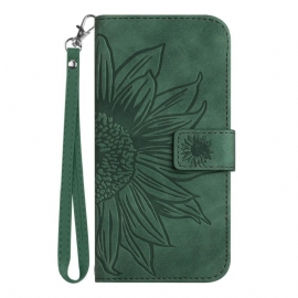 Peněženková Pouzdra Samsung Galaxy S26 Ultra Slunečnicový Potisk Popruh