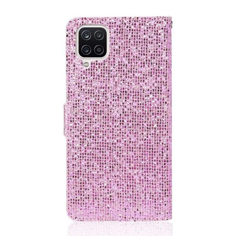 Flipové Pouzdro Na Samsung Galaxy A12 Držák Na Třpytivé Karty