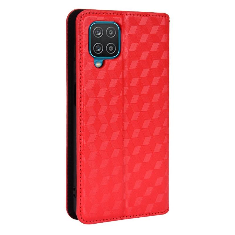 Flipové Pouzdro Na Samsung Galaxy A12 Kožené Pouzdro Návrh Geometrie
